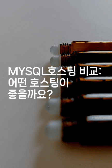 MYSQL호스팅 비교: 어떤 호스팅이 좋을까요?