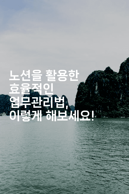 노션을 활용한 효율적인 업무관리법, 이렇게 해보세요!