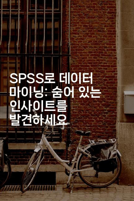 SPSS로 데이터 마이닝: 숨어 있는 인사이트를 발견하세요2-마이글글