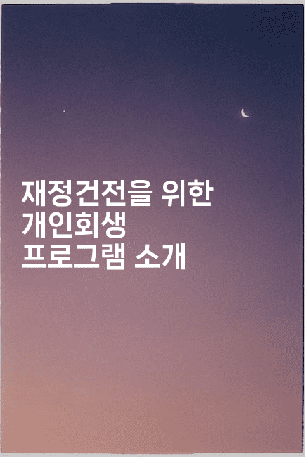 재정건전을 위한 개인회생 프로그램 소개-마이글글