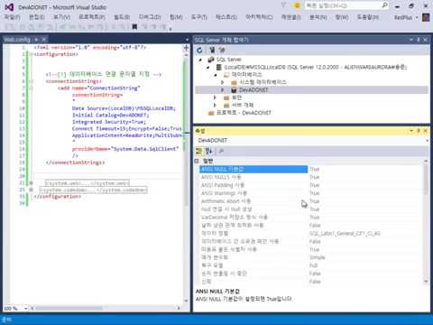 12_09. ADO.NET 데이터베이스 프로그래밍 학습을 위한 프로젝트 생성 및 데이터베이스 구성