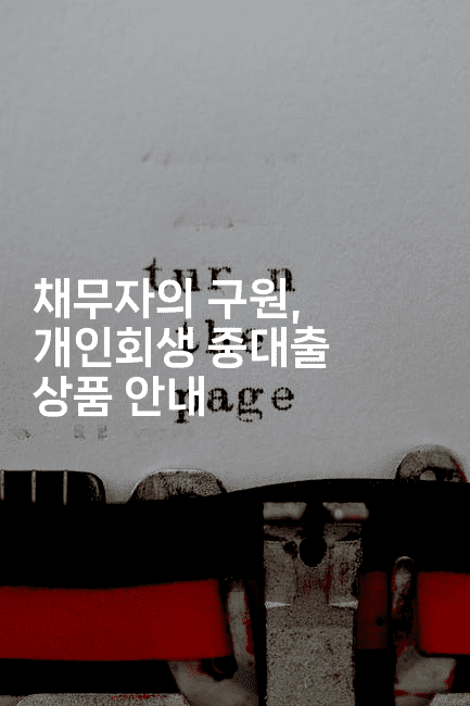 채무자의 구원, 개인회생 중대출 상품 안내-마이글글