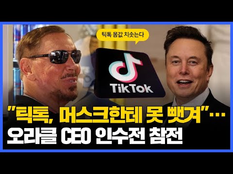 "틱톡, 머스크한테 못 뺏겨"…오라클 CEO 인수전 참전